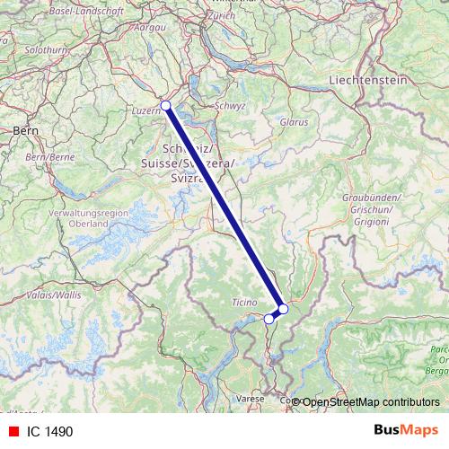 IC 1490 rail Line Map