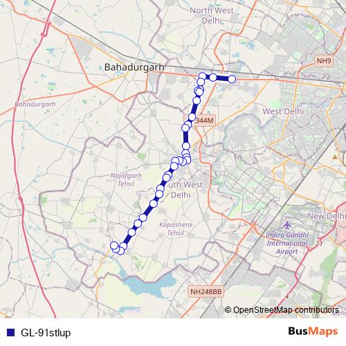 GL-91stlup bus Line Map