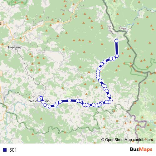 501 bus Line Map