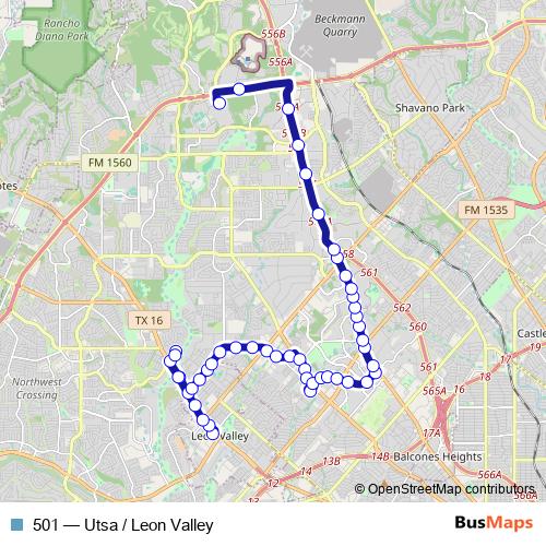 501 bus Line Map