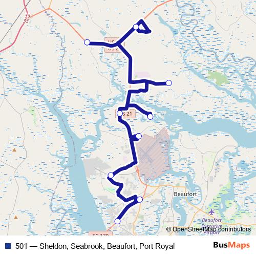 501 bus Line Map