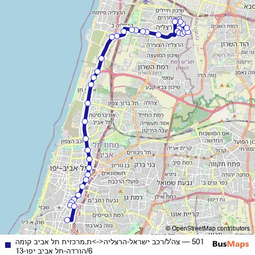 501 bus Line Map