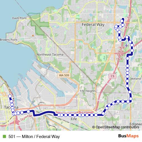 501 bus Line Map