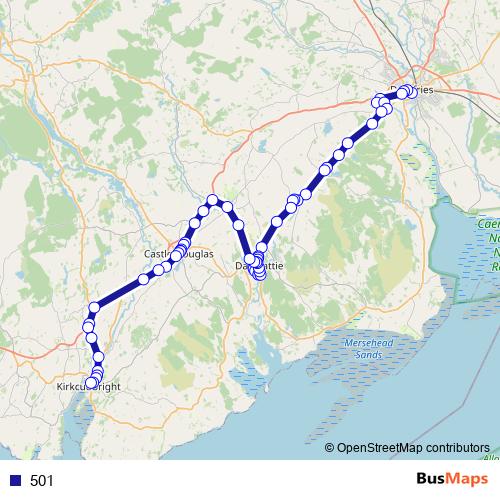 501 bus Line Map