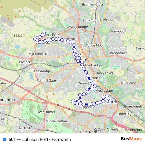 501 bus Line Map