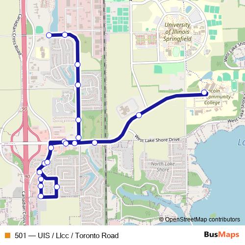 501 bus Line Map