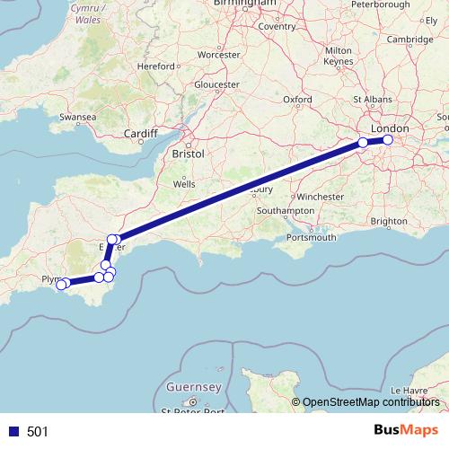 501 bus Line Map