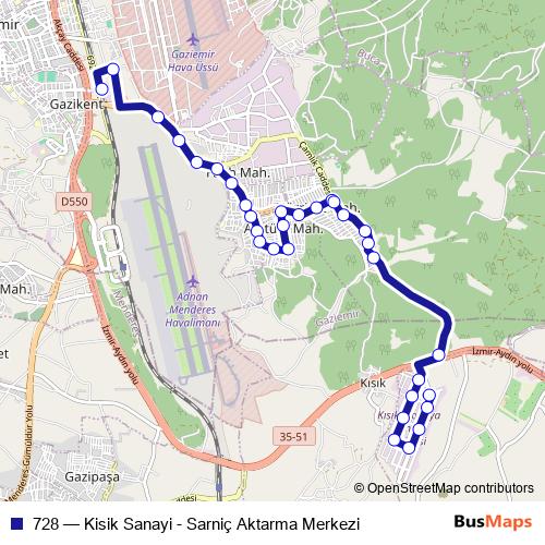 728 bus Line Map