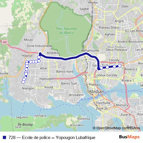 728 bus Line Map