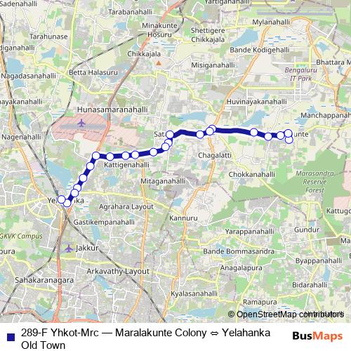 289-F Yhkot-Mrc bus Line Map
