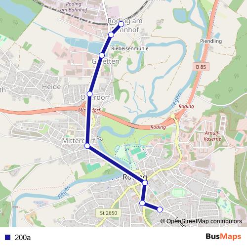 200a bus Line Map