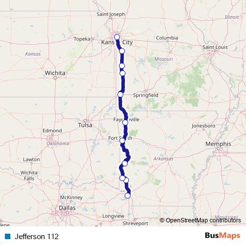 Jefferson 112 bus Line Map