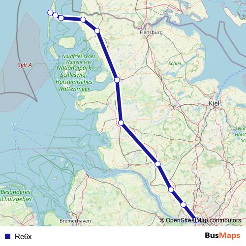 Re6x rail Line Map