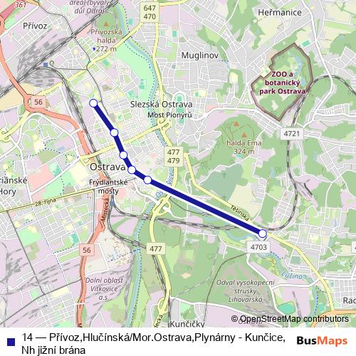 14 tram Line Map