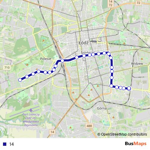 14 tram Line Map