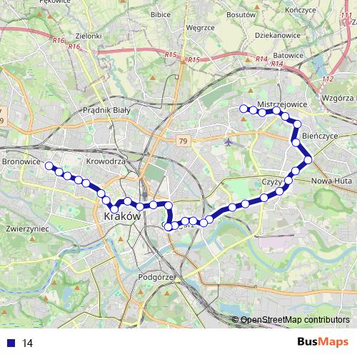14 tram Line Map