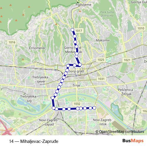 14 tram Line Map