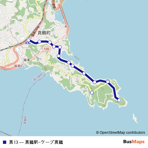 真13 bus Line Map