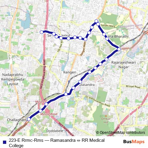 223-E Rrmc-Rms bus Line Map