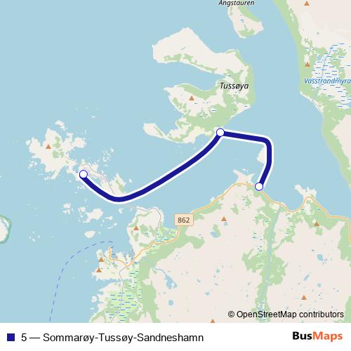 5 ferry Line Map