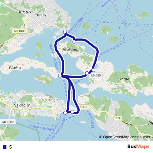5 ferry Line Map
