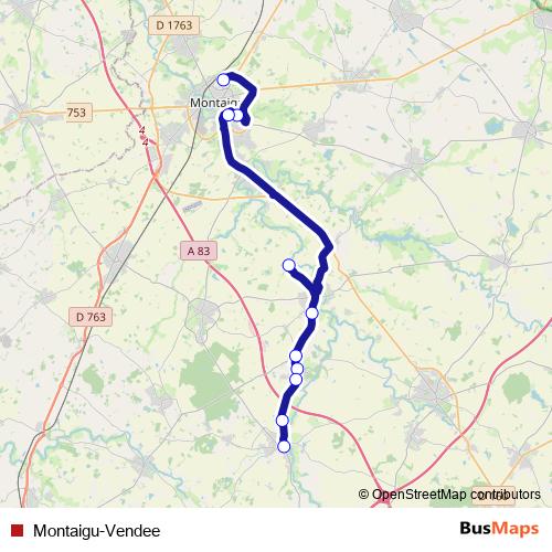 Montaigu-Vendee bus Line Map