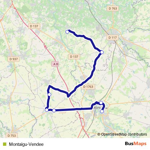 Montaigu-Vendee bus Line Map