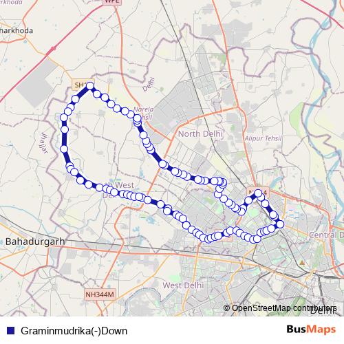 Graminmudrika(-)Down bus Line Map