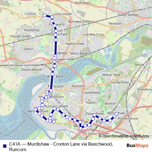 C41A bus Line Map