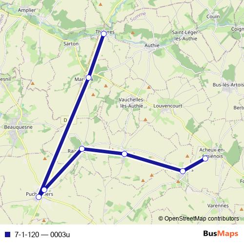 7-1-120 bus Line Map