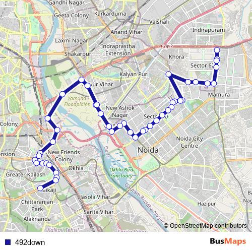 492down bus Line Map