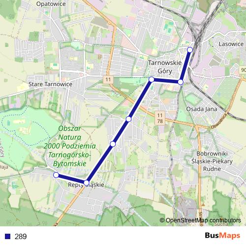 289 bus Line Map