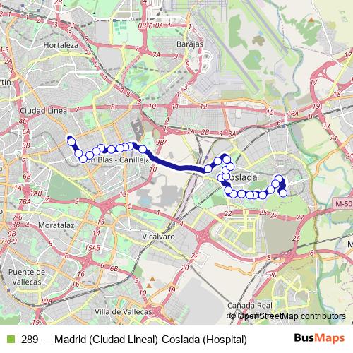 289 bus Line Map