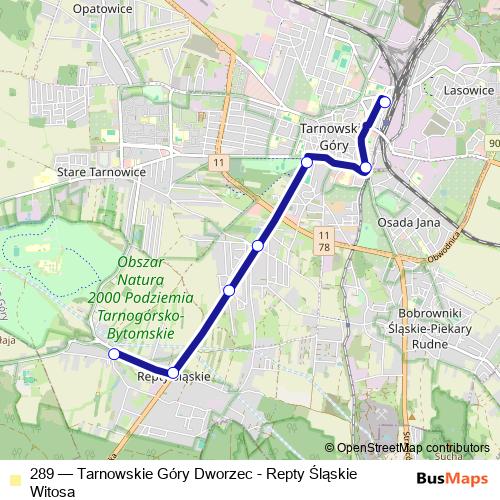 289 bus Line Map