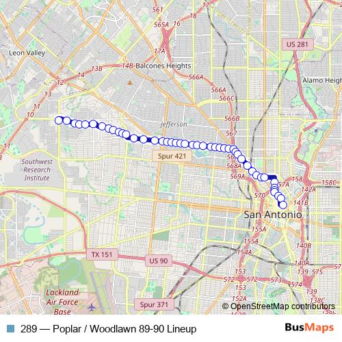 289 bus Line Map