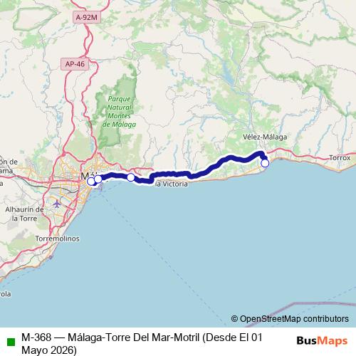 M-368 bus Line Map