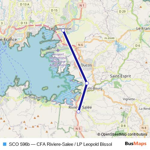 SCO 596b bus Line Map