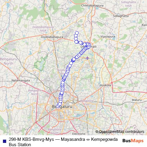 298-M KBS-Bmvg-Mys bus Line Map