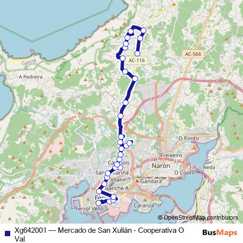 Xg642001 bus Line Map