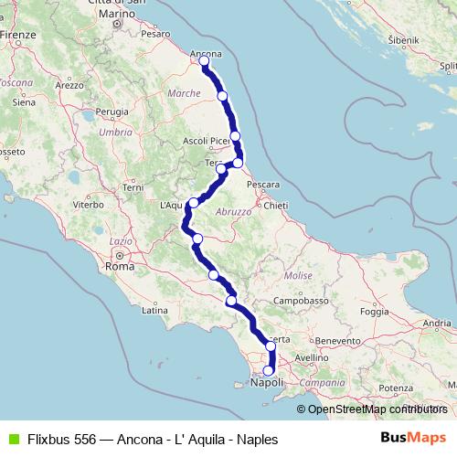 Flixbus 556 bus Line Map
