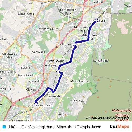 11t8 bus Line Map
