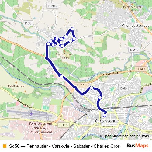 Sc50 bus Line Map