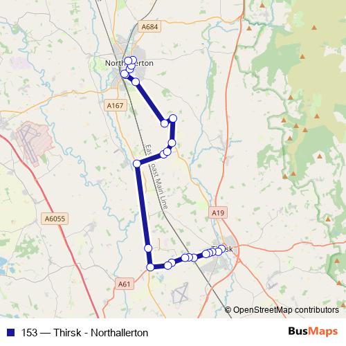 153 bus Line Map