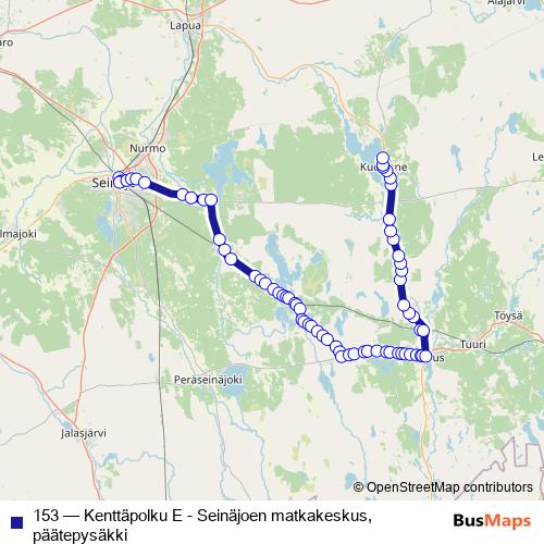 153 bus Line Map