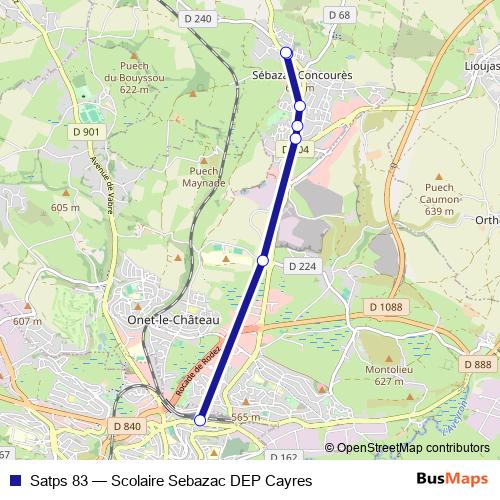 Satps 83 bus Line Map