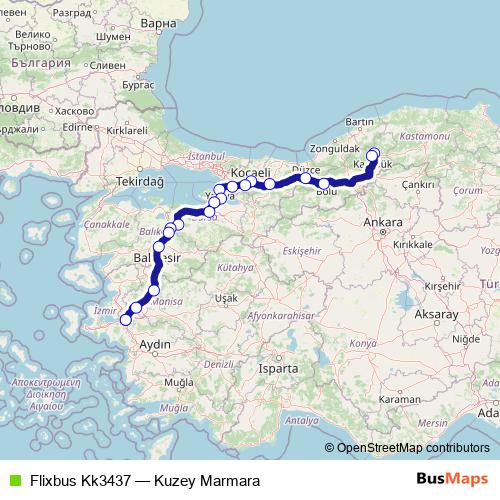 Flixbus Kk3437 bus Line Map