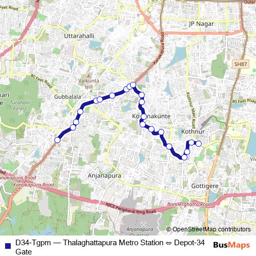 D34-Tgpm bus Line Map