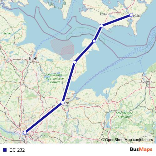 EC 232 rail Line Map