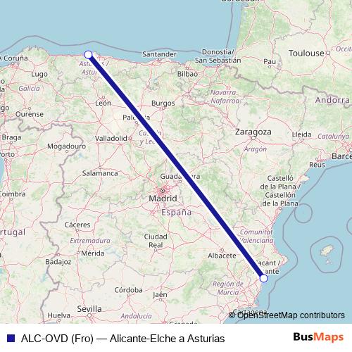 ALC-OVD (Fro) air Line Map