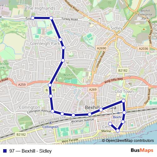 97 bus Line Map